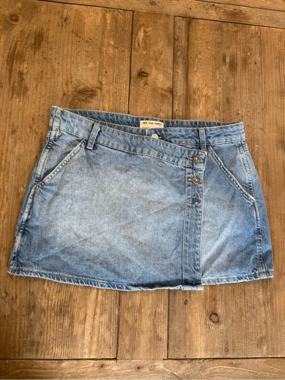 Wynne Denim Skirt Free People Light Indigo NWOT Size 30 $78